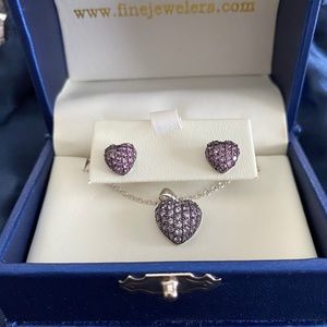 Star K Heart Shape Aquamarine Love Earrings